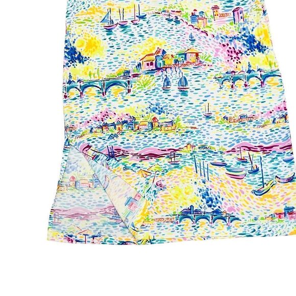 SOLD Weekend Clothes Line Multicolor Beach Theme Side Zip Slit Dress Sz M - Picture 4 of 11